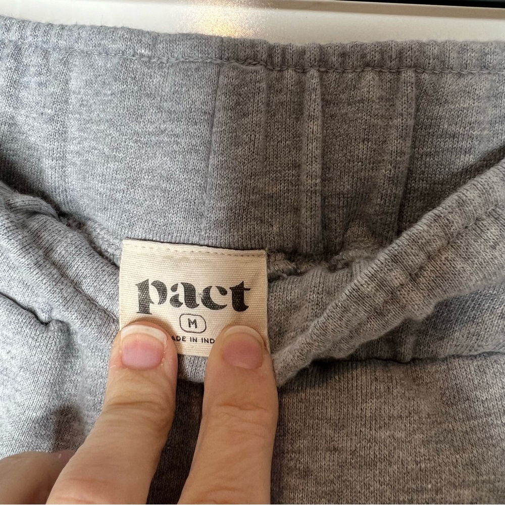 Pact Grey Cloud Brushed Fleece Sweatpants in Organic Cotton Size Medium - Picture 4 of 6